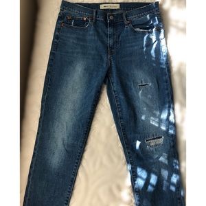 Gap distress girlfriend jeans
